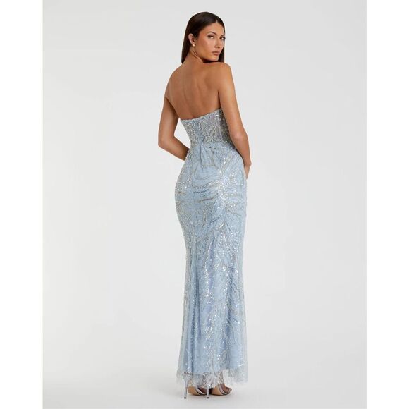 Mac Duggal NWT Strapless Embellished Trumpet Gown in Powder Blue Size 4 - Picture 3 of 9
